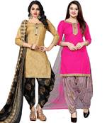 Beige digital print cotton salwar