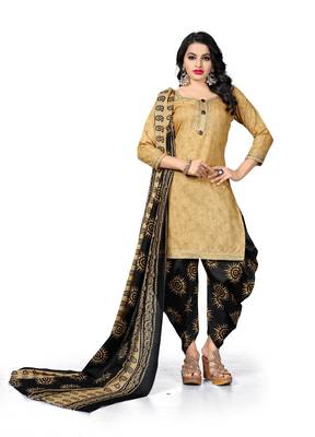 Beige digital print cotton salwar 2