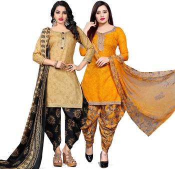 Beige digital print cotton salwar 1