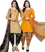 Beige digital print cotton salwar