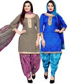 Grey abstract print cotton salwar