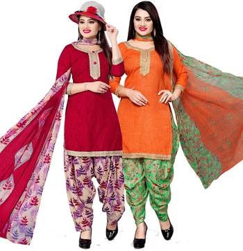 Red floral print cotton salwar 1