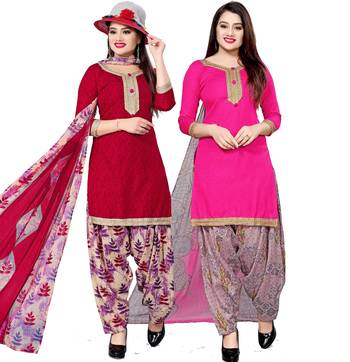 Red floral print cotton salwar 1