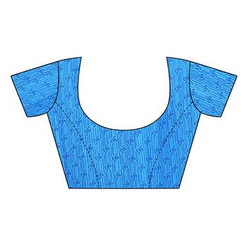 Blue Printed Georgette Saree With Blouse 5