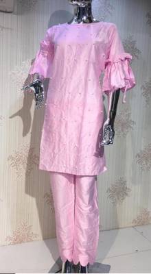 Pink hand woven cotton ethnic-kurtis 2