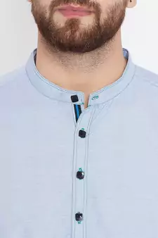 Grey woven pure cotton men-kurtas