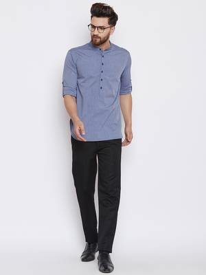 blue woven pure cotton men-kurtas 1