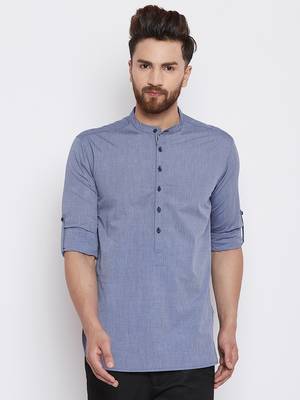 blue woven pure cotton men-kurtas 2