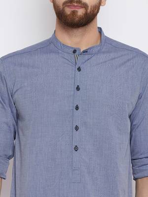 blue woven pure cotton men-kurtas 5
