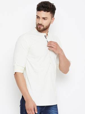 Yellow woven pure cotton men-kurtas 3