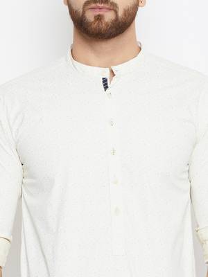Yellow woven pure cotton men-kurtas 5