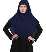 Stylish Navy Blue Khimar Ready To Wear Instant Hijab In Dual Layer
