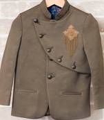 Olive Green Double Flap Coat For Boys