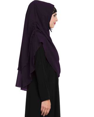 Stylish Purple Khimar Ready To Wear Instant Hijab In Dual Layer 3