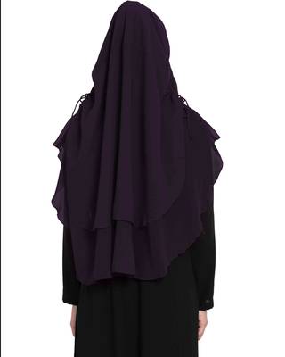 Stylish Purple Khimar Ready To Wear Instant Hijab In Dual Layer 4
