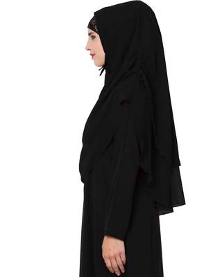 Stylish Black Khimar Ready To Wear Instant Hijab In Dual Layer 2