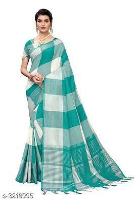Multicolor woven cotton silk saree with blouse 1