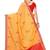 orange embroidered silk blend saree with blouse