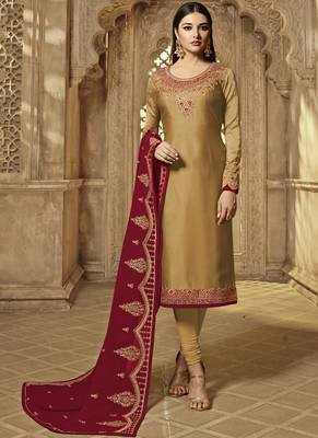 Gold embroidered georgette salwar 1