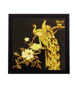 Sitting Peocock Satin Matt Texture UV Art Painting