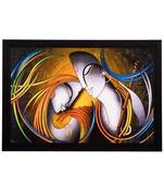 Radha Krishna Face Abstract Satin Matt Texture UV Art Painting