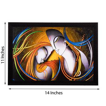 Radha Krishna Face Abstract Satin Matt Texture UV Art Painting 2