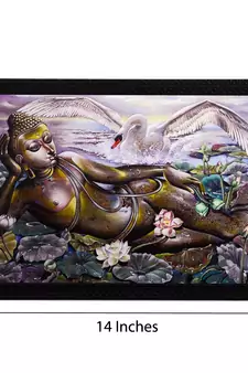 Resting Lord Buddha Satin Matt Texture UV Art Painting