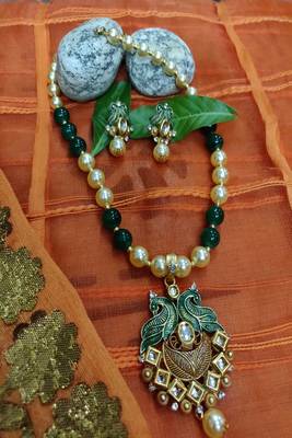 Green and White  Necklaces 1