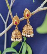 Golden and Pink  Jhumkas