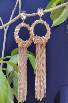 Golden and Peach  Earrings 1