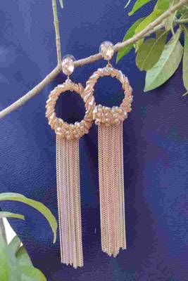 Golden and Peach  Earrings 2