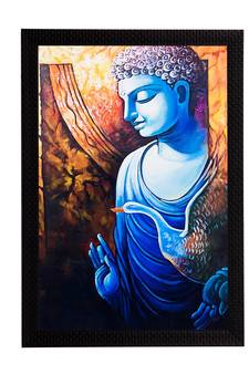 Lord Buddha With Swan Satin Matt Texture UV Art Painting