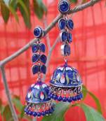 Silver and Blue Jhumkas