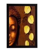 Lord Buddha & Leaves Satin Matt Texture UV Art Painting