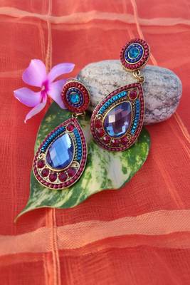 Red and Blue Earrings 1