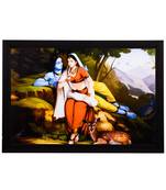 Radha Krishna In Jungle Satin Matt Texture UV Art Painting