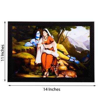 Radha Krishna In Jungle Satin Matt Texture UV Art Painting 2