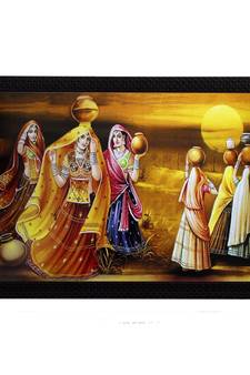 Village Lady Group Satin Matt Texture UV Art Painting
