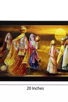 Village Lady Group Satin Matt Texture UV Art Painting