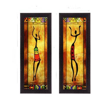 Set of 2 Abstract Dancing Lady Satin Matt Texture UV Art Painting 1