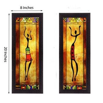 Set of 2 Abstract Dancing Lady Satin Matt Texture UV Art Painting 2