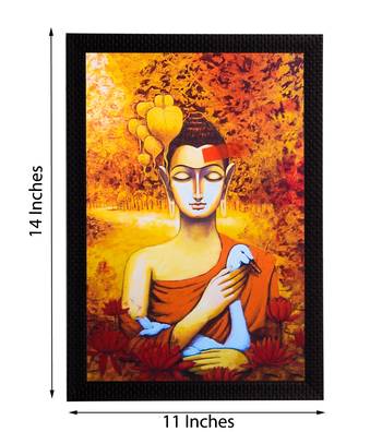 Lord Buddha With Swan Satin Matt Texture UV Art Painting 2