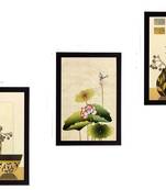 Set of 3 Botanical Pots Satin Matt Textured UV Art Painting