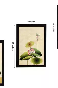 Set of 3 Botanical Pots Satin Matt Textured UV Art Painting