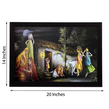 Village Lady Group Satin Matt Texture UV Art Painting 2
