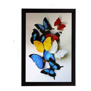 Decorative Colorful Butterflies Satin Matt Texture UV Art Painting 1