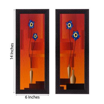 Set of 2 Botanical Pots Satin Matt Textured UV Art Painting 2