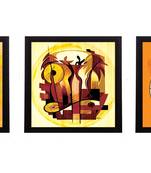 Set Of 3 Abstract Design Satin Matt Texture UV Art Painting