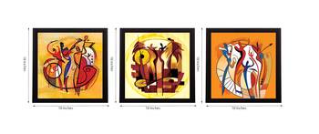 Set Of 3 Abstract Design Satin Matt Texture UV Art Painting 2