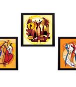 Set Of 3 Abstract Design Satin Matt Texture UV Art Painting